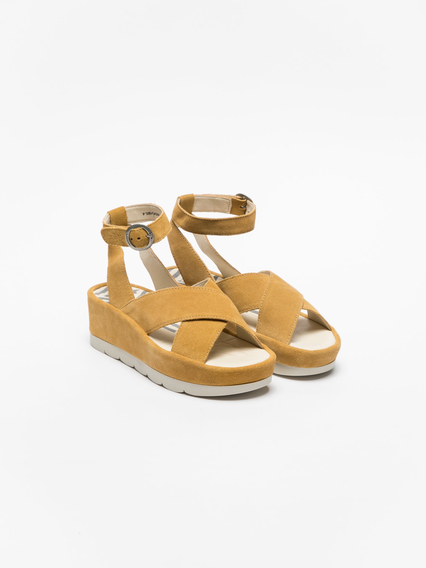Fly London Yellow Ankle Strap Sandals